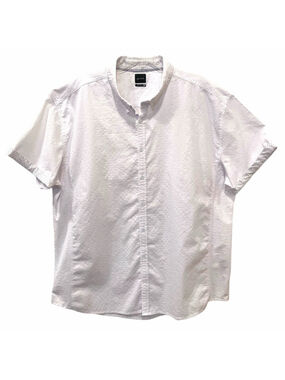 J.B. Holt Mens Size 3XL Athletic Button Down Shirt Short Sleeve Casual White